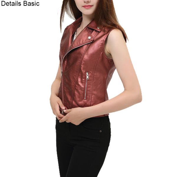 women sleeveless jacket ladies leather vest new 2018 black waistcoat casual fashion short white female vests dropcolete feminino, Black;white
women sleeveless jacket ladies leather vest new 2018 black waistcoat casual fashion short white female vests dropcolete feminino, Black;white