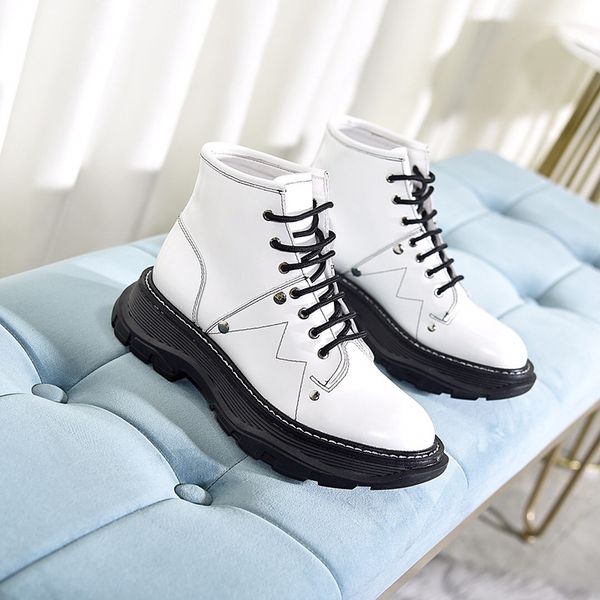 tread lace up boot calf leather stiched chunky ankle boots strap bootie designer platform boots lady heel martin shoes, Black
tread lace up boot calf leather stiched chunky ankle boots strap bootie designer platform boots lady heel martin shoes, Black