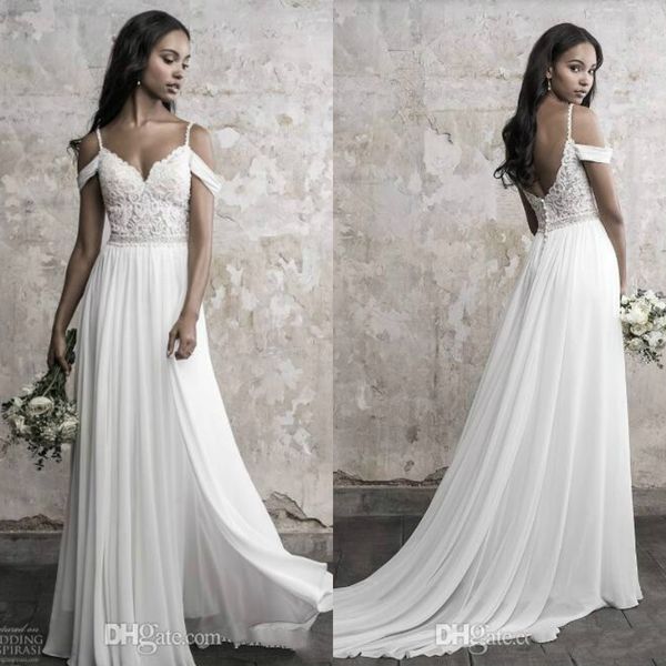 2020 beach wedding dresses a line v neck spaghetti off shoulder backless bridal dress sweep train bridal gowns, Black;red
2020 beach wedding dresses a line v neck spaghetti off shoulder backless bridal dress sweep train bridal gowns, Black;red
