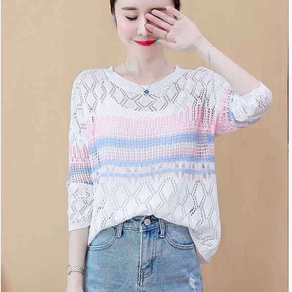 summer women knitted pullover fashion long sleeve hollow out striped female loose pullovers jumper femme ladies, White;black
summer women knitted pullover fashion long sleeve hollow out striped female loose pullovers jumper femme ladies, White;black
