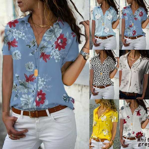 plus size women ladies short sleeve lapel loose shirts summer floral print button blouses t-shirt, White
plus size women ladies short sleeve lapel loose shirts summer floral print button blouses t-shirt, White