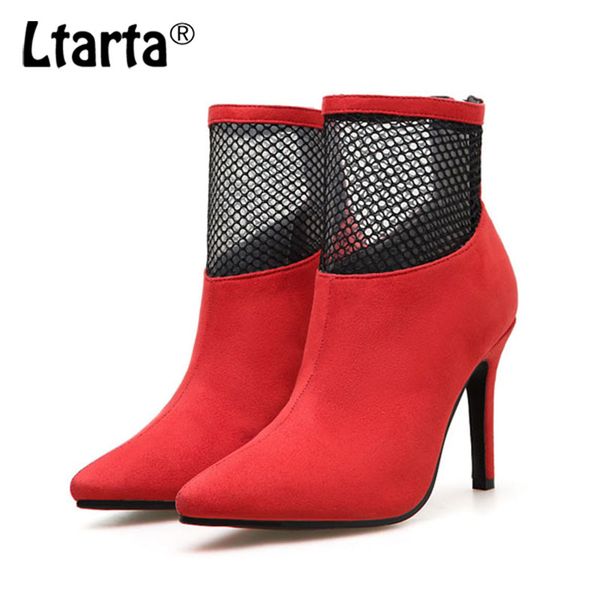 ltarta 11.5cm high simple mesh stitching suede pointed high heel boots spring/autumn luxury women designers jxq-899-1, Black
ltarta 11.5cm high simple mesh stitching suede pointed high heel boots spring/autumn luxury women designers jxq-899-1, Black
