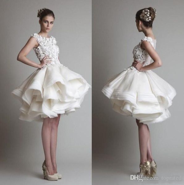 elegant krikor jabotian short lace wedding dresses bateau cap sleeves backless knee length a line beach bridal gowns custom made, White
elegant krikor jabotian short lace wedding dresses bateau cap sleeves backless knee length a line beach bridal gowns custom made, White