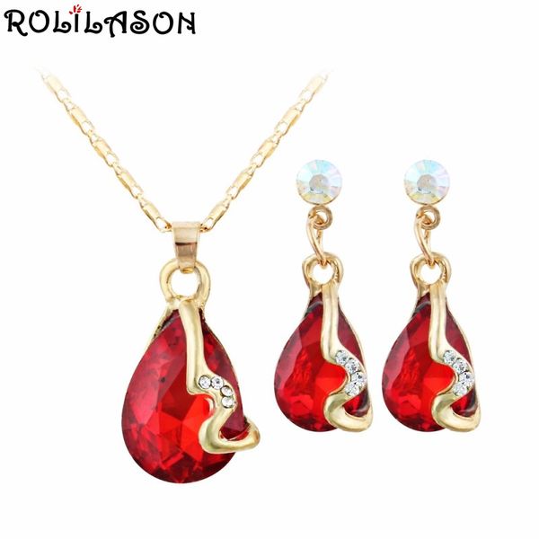 rolilason red high-end design gold necklace pendant earrings zircon suit spring carnival gift for mother js825, Silver
rolilason red high-end design gold necklace pendant earrings zircon suit spring carnival gift for mother js825, Silver