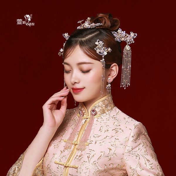 hemerocallis classic chinese wedding bride headdress set chinese ancient costume court tiara hair accessories, Golden;white
hemerocallis classic chinese wedding bride headdress set chinese ancient costume court tiara hair accessories, Golden;white