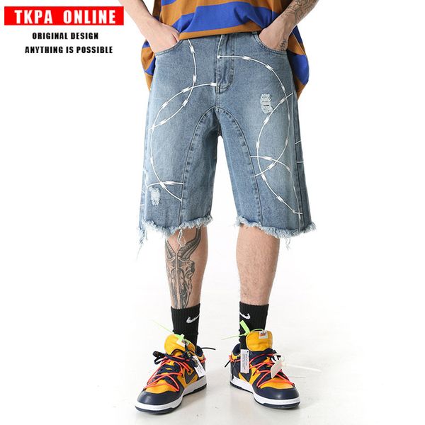 tkpa2020 spring, summer, hip-hop, the new popular logo wide-legged jeans men's loose torre pants splash-ink denim shorts, Blue
tkpa2020 spring, summer, hip-hop, the new popular logo wide-legged jeans men's loose torre pants splash-ink denim shorts, Blue