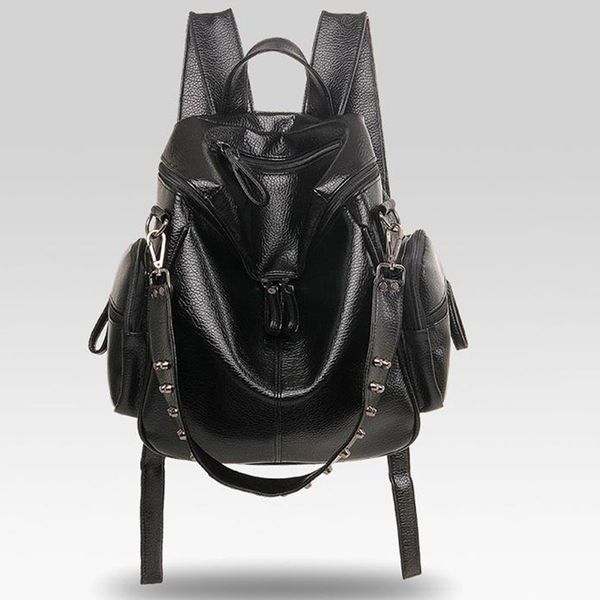 rivet black vintage backpack women bags bolsos tide bandage soft leather backpack women shoulder bag large mochila mujer
rivet black vintage backpack women bags bolsos tide bandage soft leather backpack women shoulder bag large mochila mujer