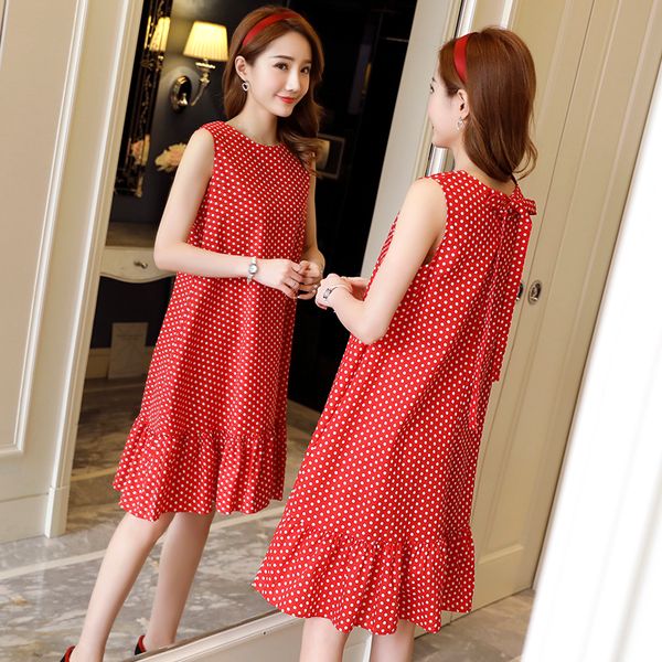 3155#maternity clothes summer thin dot short sleeve easy matching loose stylish dress for pregnant women mom dress, White
3155#maternity clothes summer thin dot short sleeve easy matching loose stylish dress for pregnant women mom dress, White