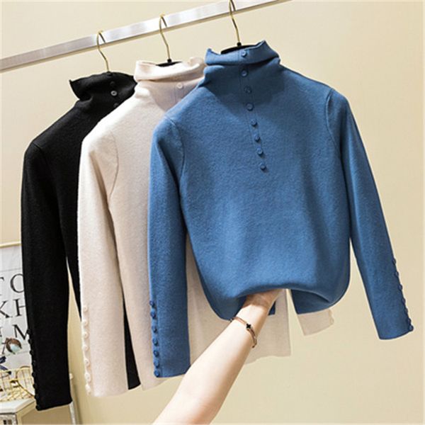 new fashion button turtleneck sweater women spring autumn knitted pullover women slim jumper sweater female knit pz1000, White;black
new fashion button turtleneck sweater women spring autumn knitted pullover women slim jumper sweater female knit pz1000, White;black