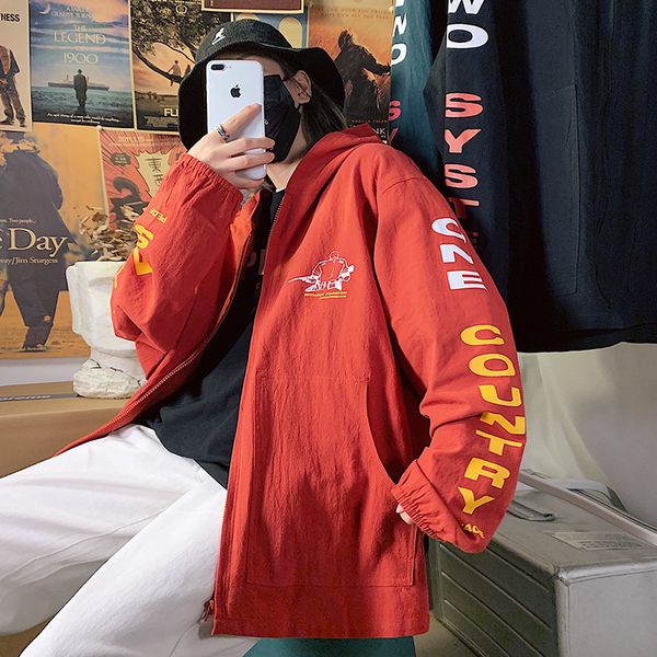 2020 spring and autumn new youth popular letter printing loose hooded jacket fashion casual wild black / red / green m-5xl, Black;brown
2020 spring and autumn new youth popular letter printing loose hooded jacket fashion casual wild black / red / green m-5xl, Black;brown