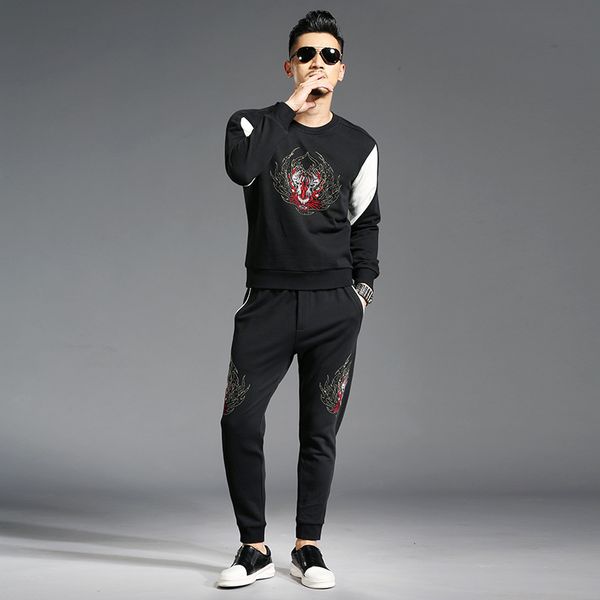 2018 autumn winter fashion embroidery animal pattern two piece set men sweatshirt pants casual male tracksuit sportswear suit, Gray
2018 autumn winter fashion embroidery animal pattern two piece set men sweatshirt pants casual male tracksuit sportswear suit, Gray