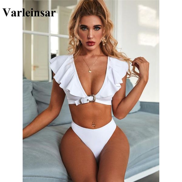 new lotus leaf v neck female swimsuit high waist bikini 2020 women swimwear two-pieces bikini set bather bathing suit v1871, White;black
new lotus leaf v neck female swimsuit high waist bikini 2020 women swimwear two-pieces bikini set bather bathing suit v1871, White;black