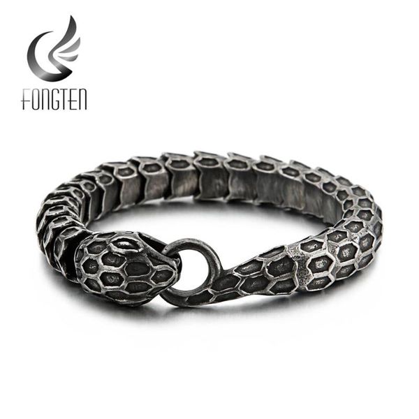 fongten k-hop snake chain personality steel bracelet vintage metal custom special wrist bangle fashion jewelry, Black
fongten k-hop snake chain personality steel bracelet vintage metal custom special wrist bangle fashion jewelry, Black