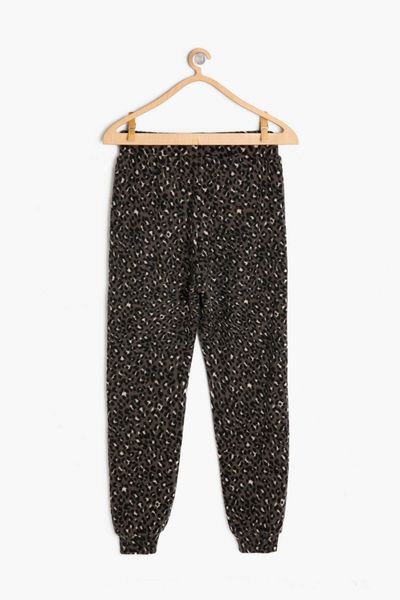 koton kids gray female child pattern leggings, Black;white