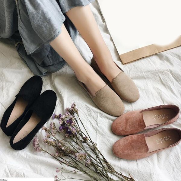 women's casual suede slip on flats shoes spring autumn comfortable round toe peas single shoes ladies loafers footwear, Black
women's casual suede slip on flats shoes spring autumn comfortable round toe peas single shoes ladies loafers footwear, Black