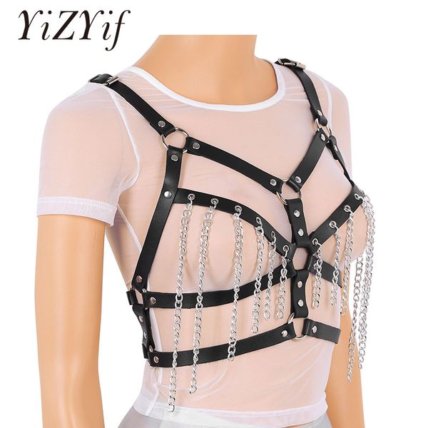 harness women garter belt cage bra punk lingerie pu leather strappy body chest cage half harness belt cosplay club costumes, Black;white
harness women garter belt cage bra punk lingerie pu leather strappy body chest cage half harness belt cosplay club costumes, Black;white