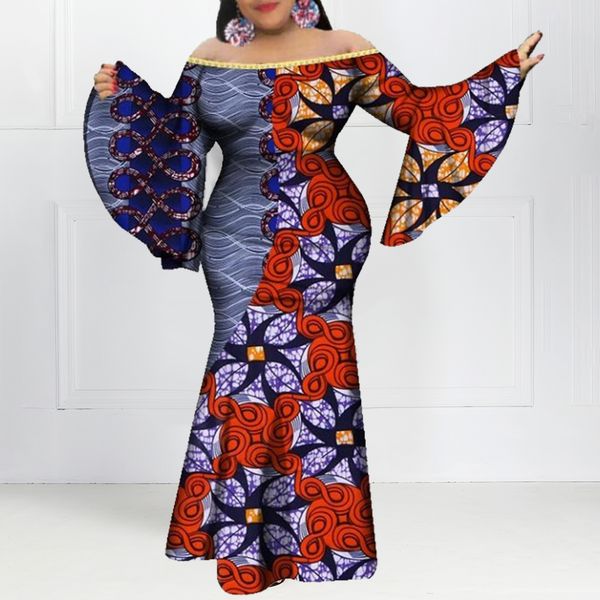 african women vintage printed party dress maxi off shoulder autumn long sleeve bodycon plus size evening long mermaid dress, Black;gray
african women vintage printed party dress maxi off shoulder autumn long sleeve bodycon plus size evening long mermaid dress, Black;gray