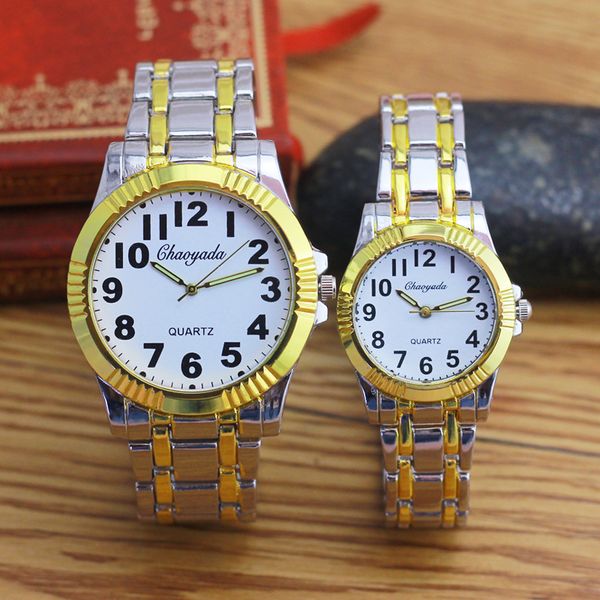 chaoyada women men couple stainless steel quartz wristwatches old men lady big digital fashion waterproof clocks, Slivery;brown
chaoyada women men couple stainless steel quartz wristwatches old men lady big digital fashion waterproof clocks, Slivery;brown
