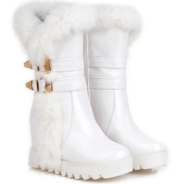 2018 women's boots in winter with new style slope heel thick bottom plus velvet keep warm non-slip, Black
2018 women's boots in winter with new style slope heel thick bottom plus velvet keep warm non-slip, Black
