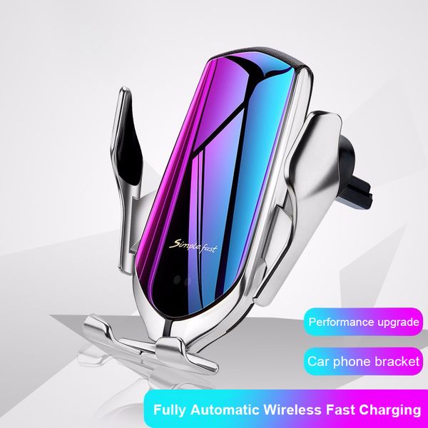 r1 automatic clamping 10w wireless charger car holder smart infrared sensor qi gps air vent mount mobile phone bracket stand 
r1 automatic clamping 10w wireless charger car holder smart infrared sensor qi gps air vent mount mobile phone bracket stand