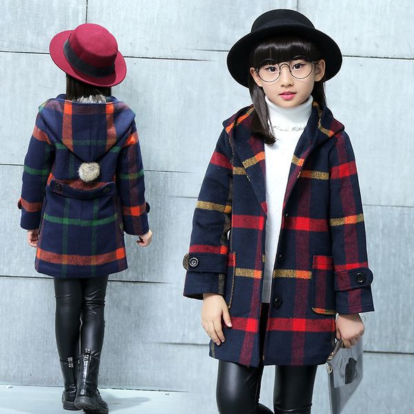 2017 children girl winter warm coat jacket plaid wool hoodied coats jackets kids girls thickening outfits, Blue;gray
2017 children girl winter warm coat jacket plaid wool hoodied coats jackets kids girls thickening outfits, Blue;gray