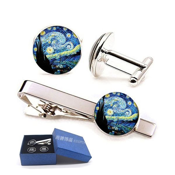 van gogh painting clips & cufflinks set glass cabochon cufflink men suit cuff links wedding party cufflinks tie clip gifts, Silver;golden
van gogh painting clips & cufflinks set glass cabochon cufflink men suit cuff links wedding party cufflinks tie clip gifts, Silver;golden