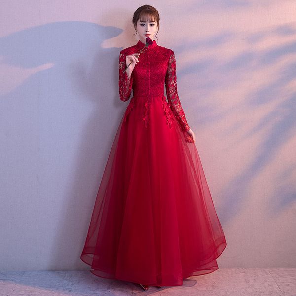 bride wedding toast dress 2019 wedding new slim red chinese temperament evening dress female vestidos size s-xxl
bride wedding toast dress 2019 wedding new slim red chinese temperament evening dress female vestidos size s-xxl