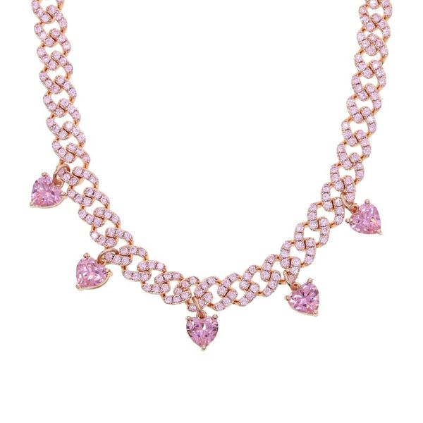 iced out bling pink cubic zirconia charm necklaces miami cuban link chain romantic eternity heart choker jewelry gift for women, Golden;silver
iced out bling pink cubic zirconia charm necklaces miami cuban link chain romantic eternity heart choker jewelry gift for women, Golden;silver