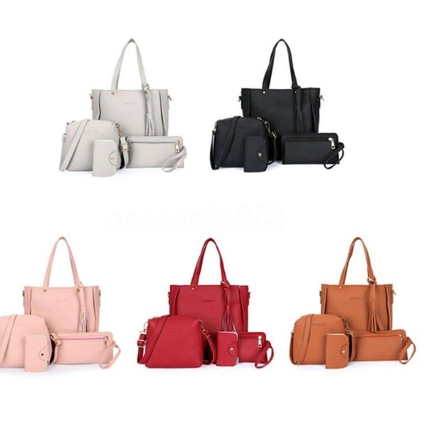 4pcs/set women lady pu leather 5 colors zipper handbag shoulder bags tote purse messenger satchel set, Red;black
4pcs/set women lady pu leather 5 colors zipper handbag shoulder bags tote purse messenger satchel set, Red;black