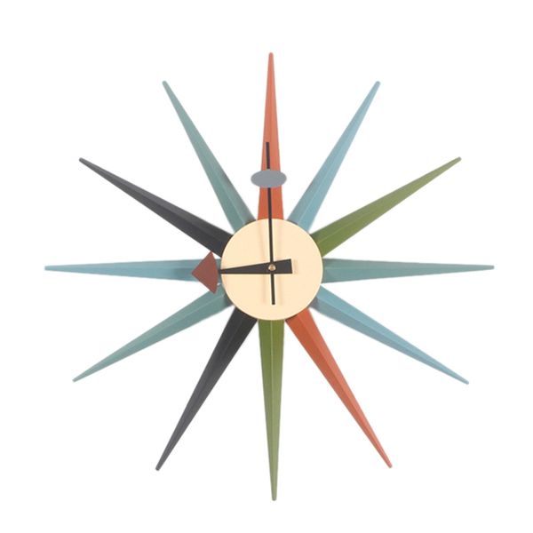 round retro nordic ray clock ornament art wall clock need to assemble by yourself mixed color wood
round retro nordic ray clock ornament art wall clock need to assemble by yourself mixed color wood