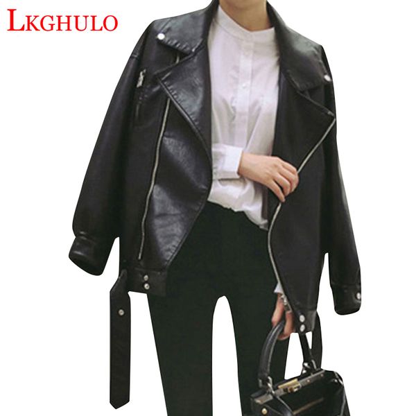 female 2018 new design spring autumn pu leather jacket faux soft leather coat lose black zipper motorcycle pink jackets w341
female 2018 new design spring autumn pu leather jacket faux soft leather coat lose black zipper motorcycle pink jackets w341