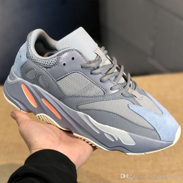 Wave Runner 700 V2 Static Inertia OG Сплошной Серый Mauve Mens Kanye West Кроссовки Лучшее качество Женская мода Спортивная атлетика Кроссовки