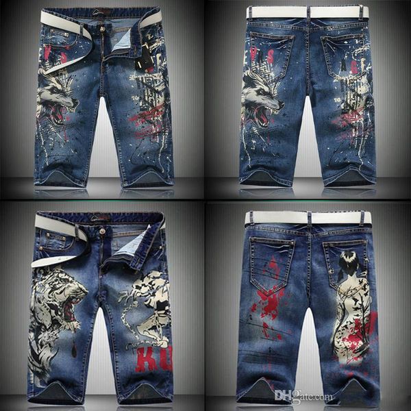 super good quality men's personality trend printing dragon denim shorts european and american men's pants waist pants for summer h, Blue
super good quality men's personality trend printing dragon denim shorts european and american men's pants waist pants for summer h, Blue