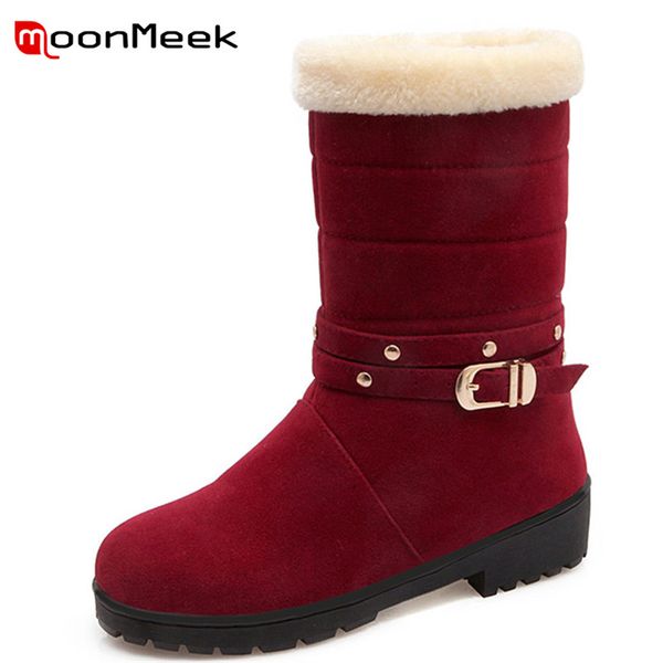 moonmeek new arrive 2018 casual big size mid calf boots ladies simple low heel flock boots woman warm female winter snow, Black
moonmeek new arrive 2018 casual big size mid calf boots ladies simple low heel flock boots woman warm female winter snow, Black