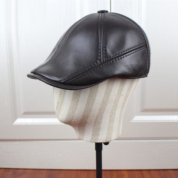 new leather elderly male beret hat autumn winter genuine leather warm ear protection cap men's women fashion berets caps h6965, Blue;gray
new leather elderly male beret hat autumn winter genuine leather warm ear protection cap men's women fashion berets caps h6965, Blue;gray
