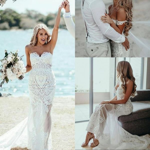 sweetheart neck sleeveless beach wedding dresses lace bohemian court train summer boho mermaid bridal gowns off shoulder vestido de novia, White
sweetheart neck sleeveless beach wedding dresses lace bohemian court train summer boho mermaid bridal gowns off shoulder vestido de novia, White
