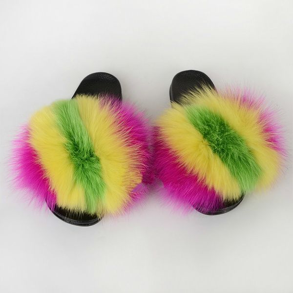 women's real fox fur slides kids/children's fluffy furry slippers ladies cute plush fox hair sandals female house shoes eu30-45, Black
women's real fox fur slides kids/children's fluffy furry slippers ladies cute plush fox hair sandals female house shoes eu30-45, Black