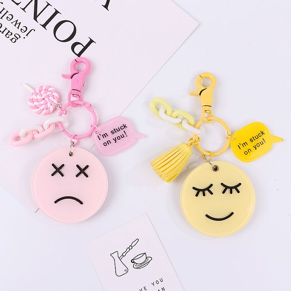 cute cartoon face mirror key chain for women girls bag pendant figure charms tassel key chains jewelry porte clef, Silver
cute cartoon face mirror key chain for women girls bag pendant figure charms tassel key chains jewelry porte clef, Silver