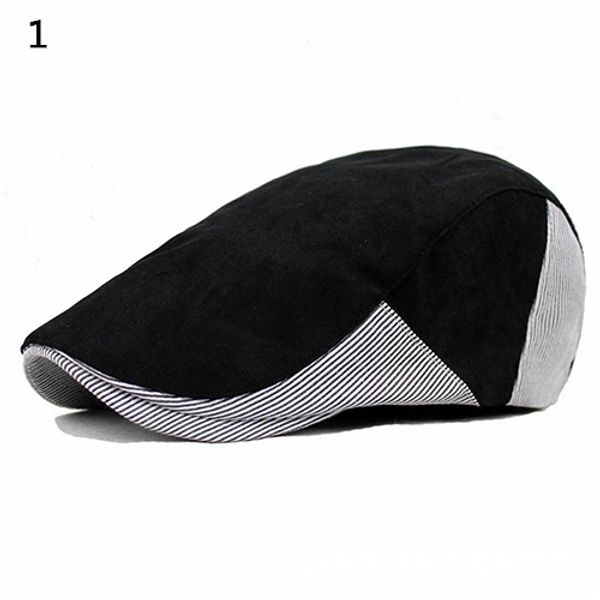2016 new men's cabbie newsboy style assorted colors strip peaked cap beret hats, Blue;gray 
2016 new men's cabbie newsboy style assorted colors strip peaked cap beret hats, Blue;gray