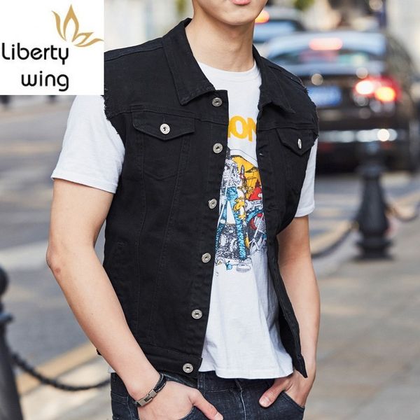 mens waistcoat new fashion summer slim fit sleeveless denim vests biker casual pockets single breasted coat men, Black;white
mens waistcoat new fashion summer slim fit sleeveless denim vests biker casual pockets single breasted coat men, Black;white