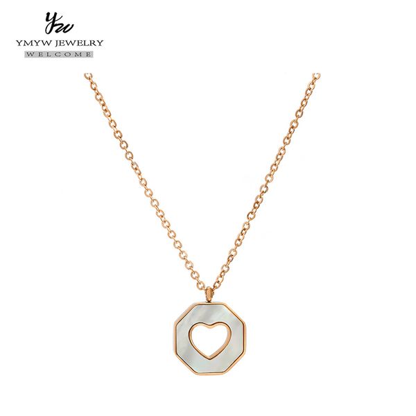 ymyw trendy 316l stainless steel rose gold necklace natural shell hollow hearty geometric pendant necklace for women o chain, Silver
ymyw trendy 316l stainless steel rose gold necklace natural shell hollow hearty geometric pendant necklace for women o chain, Silver