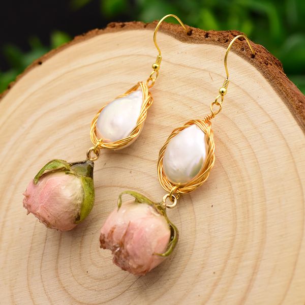 glseevo natural fresh water baroque pearl dangle earring flower drop earrings gifts for women fine jewelry customizable ge0492, Golden;silver
glseevo natural fresh water baroque pearl dangle earring flower drop earrings gifts for women fine jewelry customizable ge0492, Golden;silver