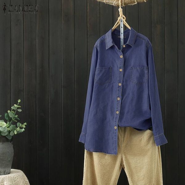 plus size 5xl women blouses zanzea cotton linen ladies denim blue shirts buttons down lapel neck tunic casual blusas, White
plus size 5xl women blouses zanzea cotton linen ladies denim blue shirts buttons down lapel neck tunic casual blusas, White