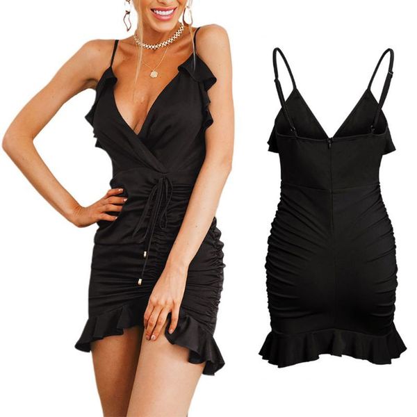 womens spaghetti strap deep v-neck backless mini slim dress ruffles pleated ruched drawstring high waist cocktail clubwear, Black;pink
womens spaghetti strap deep v-neck backless mini slim dress ruffles pleated ruched drawstring high waist cocktail clubwear, Black;pink