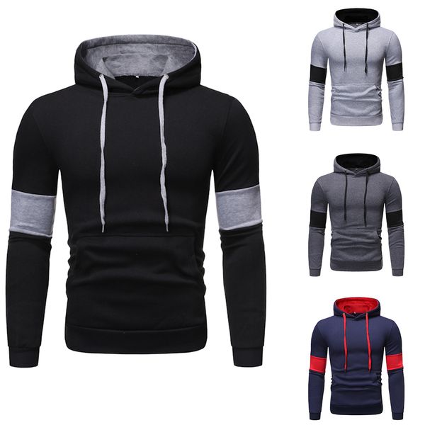 2020 new winter solid color panel sweatshirt casual mens pullover hoodie mens designer hoodies, Black
2020 new winter solid color panel sweatshirt casual mens pullover hoodie mens designer hoodies, Black