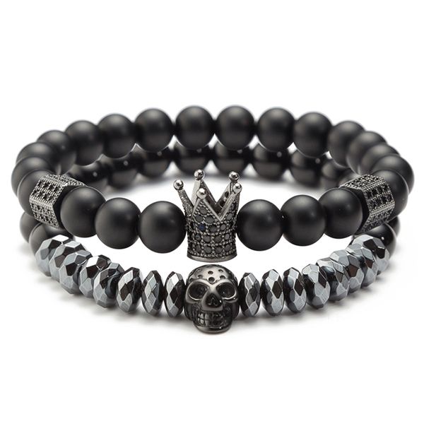 men crown bracelets warrior jewelry skull skeleton hematite stone skull bangle bracelets jewelry, Black
men crown bracelets warrior jewelry skull skeleton hematite stone skull bangle bracelets jewelry, Black