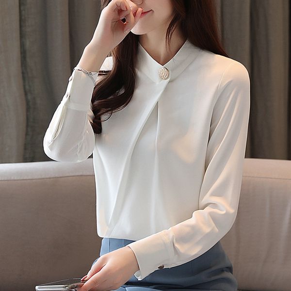 autumn blouse women 2020 ladies white and pink shirts for women solid button stand chiffon blouse long sleeve
autumn blouse women 2020 ladies white and pink shirts for women solid button stand chiffon blouse long sleeve