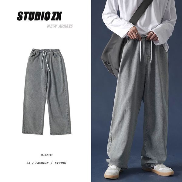 men's jeans straight fashion retro casual drawstring trousers men streetwear wild loose hip hop denim pants mens s-2xl, Blue
men's jeans straight fashion retro casual drawstring trousers men streetwear wild loose hip hop denim pants mens s-2xl, Blue