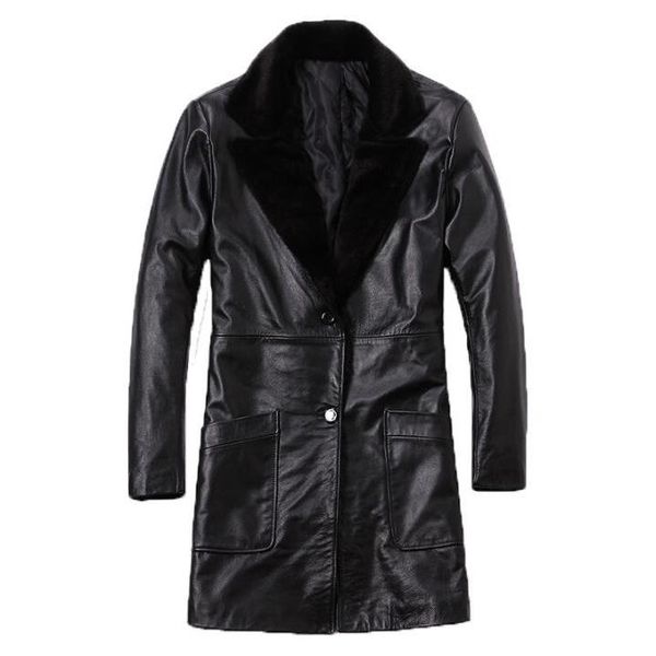 men tide plus size clothes winter new thick cowhide genuine leather jacket male slim long lamb fur collar windbreaker coat, Tan;black
men tide plus size clothes winter new thick cowhide genuine leather jacket male slim long lamb fur collar windbreaker coat, Tan;black