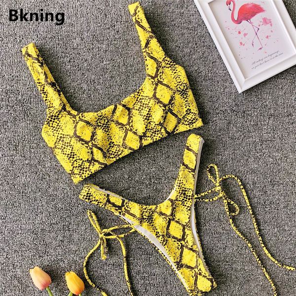 bkning yellow snake bikini 2019 summer neon high leg swimwear lady leopard print 2 piece thong bathing suit pad bandage trikini, White;black
bkning yellow snake bikini 2019 summer neon high leg swimwear lady leopard print 2 piece thong bathing suit pad bandage trikini, White;black